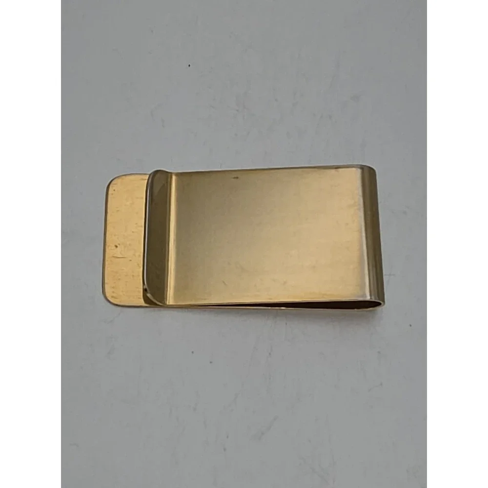 Vtg E.L.J. Monogramed Money Clip Credit Card Holder Gold Plate FREE $HIPPING!!